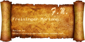 Freisinger Mariann névjegykártya